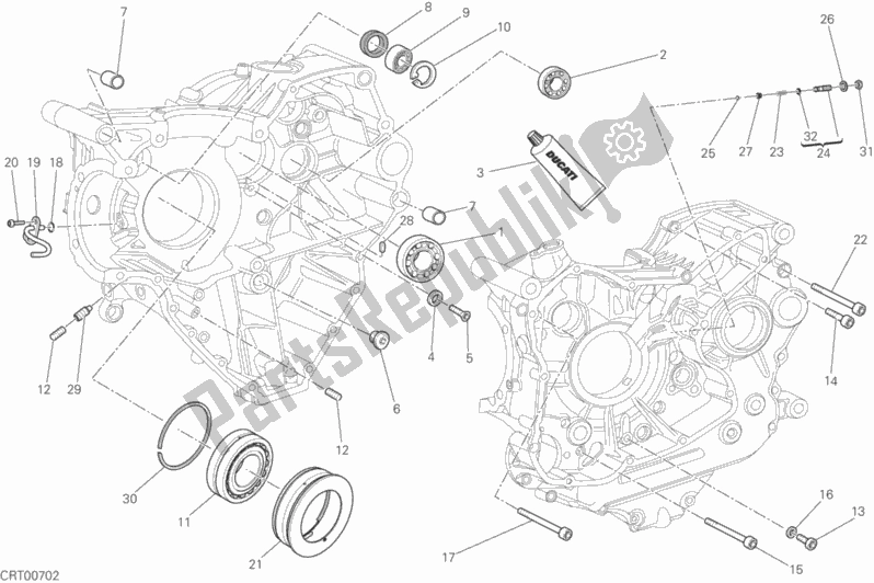Todas as partes de Rolamentos Do Cárter do Ducati Diavel Diesel USA 1200 2017